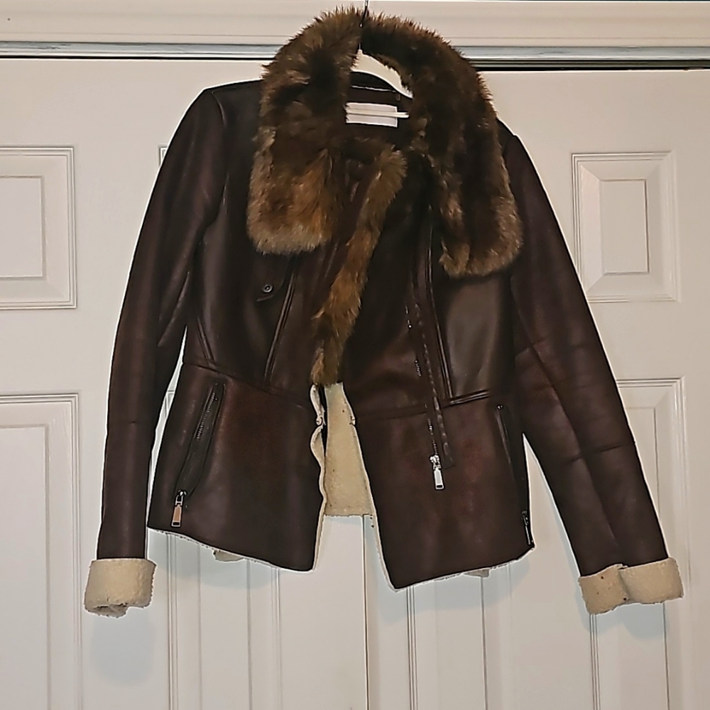 Tahari Leather Coat